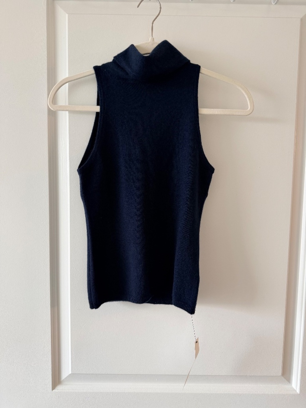 Reformation Marcy Cashmere Turtleneck Tank Blue - Size XS